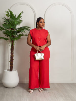 ZR RED BOX WAIST COAT PANT SUIT SET