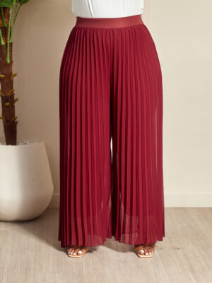 (2FOR50K) HULAMM WINE CHIFFON PLEATED PANT