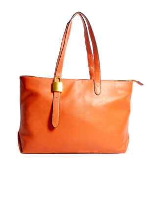 FOCUS BABY RUST PADLOCK SMOOTH LEATHER XXL SHOPPER BAG