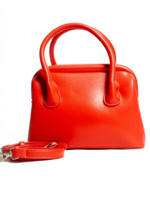 FASHION SPORT RED PUFF SPORT CHARM ACCESSORY GRAB HANDLE TOTE