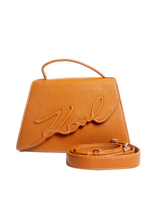 KARL CAMEL REFINED GRAIN TOP HANLDE BAG