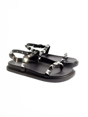 POG BLACK SILVER STUDDED PAPA SANDALS