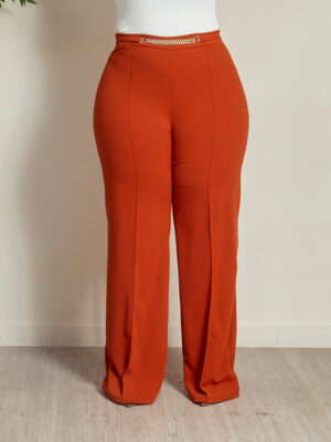 VOGUE 5062 RUST CHAIN BUCKLE PANTS