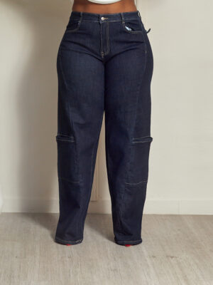 ROMANTIC GIRL NAVY S925 HORSE DETAIL JEANS