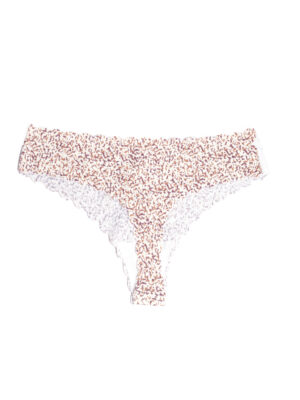 VIMERLEA V2144 BEIGE ANIMAL PRINT RIB BONE ARCH THONG PANT
