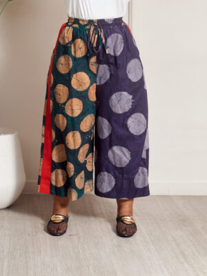 SASHES X HIDES ADIRE WITH RED ASOOKE CULOTTES