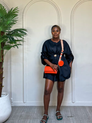 YANYAN BLACK COTTON GOLD DETAIL LONGLINE SHIRT WITH SHORTS SUIT SET