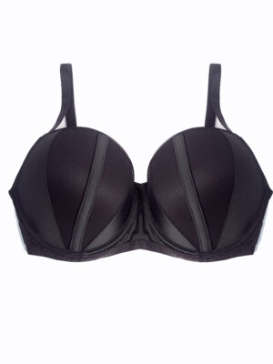 BOU AVENUE BLACK BLACK MESH PADDED BRA