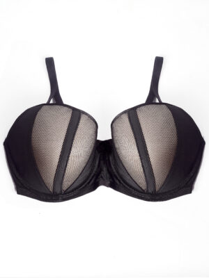 BOU AVENUE NUDE BLACK MESH PADDED BRA