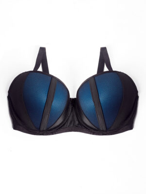 BOU AVENUE TEAL BLACK MESH PADDED BRA