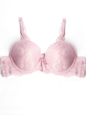 CHAN 1401 PINK PADDED LACE C CUP BRA