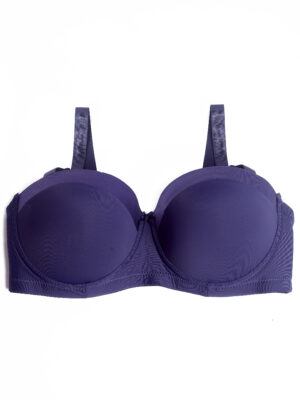CHAN 3377 NAVY SATIN TAPED D CUP BRA