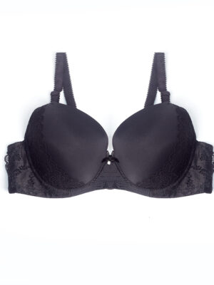 CHAN 7404 BLACK SIDE LACE TEE SHIRT BRA