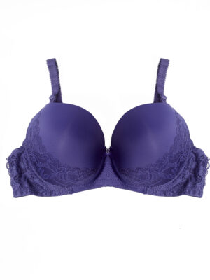 CHAN 7404 NAVY SIDE LACE TEE SHIRT BRA
