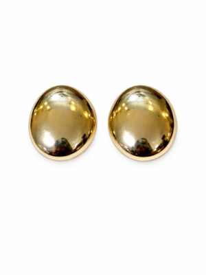 VIENNOIS 5AA5A GOLD PLAIN OVAL EARINGS