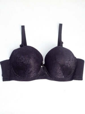 YUAN 6613 BLACK ALL LACE BRA