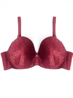 YUAN 6613 MAROON ALL LACE BRA