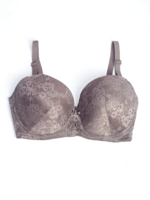 YUAN 6613 TAUPE ALL LACE BRA