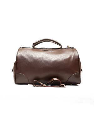 BALIKADAN CHOCO ROUGH TEXTURED METAL DETAIL CITY TRAVEL BAG
