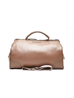 BALIKADAN MOCHA ROUGH TEXTURED METAL DETAIL CITY TRAVEL BAG