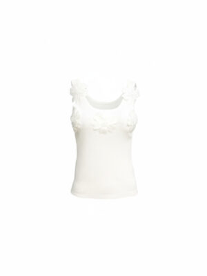 WHITE RIB BONE SCUBA PETAL TANK TOP