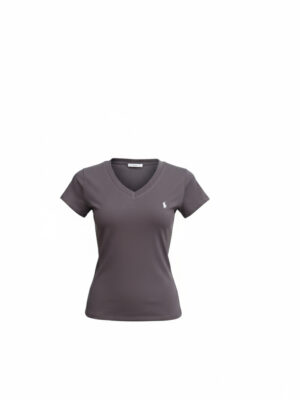 TOTO CHARCOAL PONY VNECK TEE