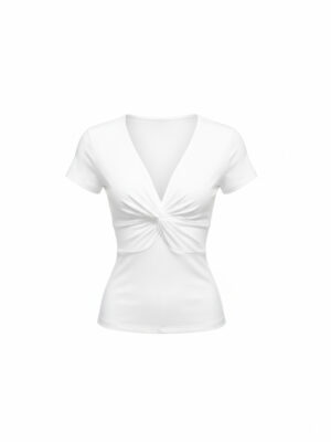 WHITE FRONT RUCH TEE