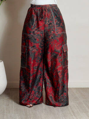 SASHES X HIDES CONTRAST STITCH CARGO ADIRE PALAZZOS
