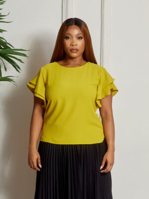 (2FOR50K)AK SR MUSTARD FRILL BLOUSE