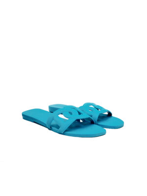 (2FOR60K)BLUE WOVEN JELLY SLIDES
