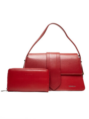 CHRIS KALLA3351 RED FLAP TOTE