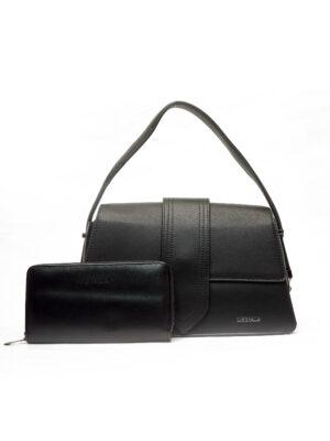 CHRIS KALLA3351 BLACK FLAP TOTE