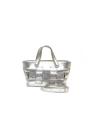 MASHA -ABE SILVER BOAT BASKET MINI BAG