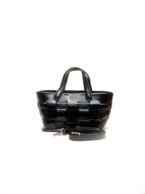 MASHA -ABE BLACK BOAT BASKET MINI BAG