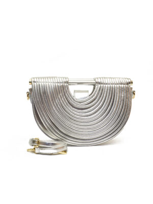 SILVER PALM GRAB BOAT BASKET BAG