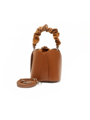 CAMEL LEAF DETAIL BUCKET BAG