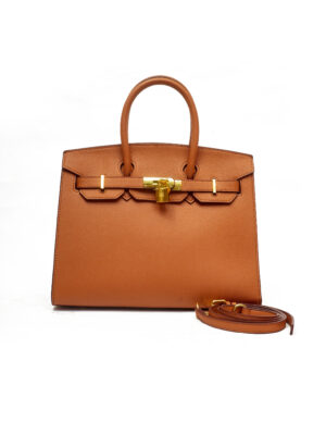 CAMEL WBK30 SAFFIANO LEATHER BUCKLE DETAIL GRAB HANDLE TOTE
