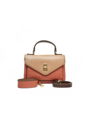 MUD X TAUPE COLORBLOCK TOP HANDLE SATCHEL