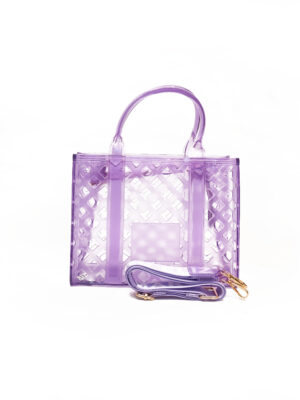 PURPLE CLEAR JELLY BASKET BAG