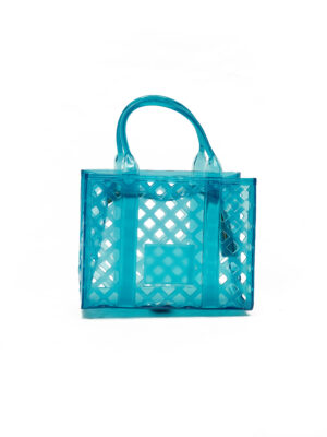 PETROL CLEAR JELLY BASKET BAG