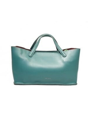 CHRIS KALLA SAGE SMOOTH LEATHER MED BOAT SHOPPER BAG