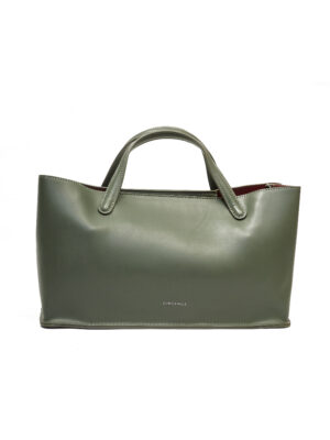 CHRIS KALLA KHAKI SMOOTH LEATHER MED BOAT SHOPPER BAG