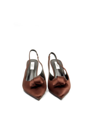 POG CHOCO ROLLED BROOCH SLING BACK SHOES