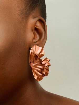 FF6416 RED FROSTED ORCHID EARRING