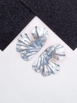 FF6417 SILVER FROSTED ORCHID EARRING