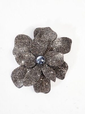 FF6425 SILVER BLOOM BROOCH/HAIR PIN