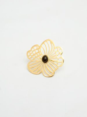 FF7121 GOLD MIDNIGHT BLOOM RING