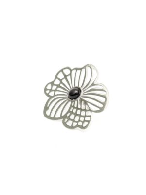 FF7128 SILVER MIDNIGHT BLOOM RING