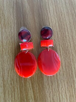FF7156 RED EMERALD EARRING