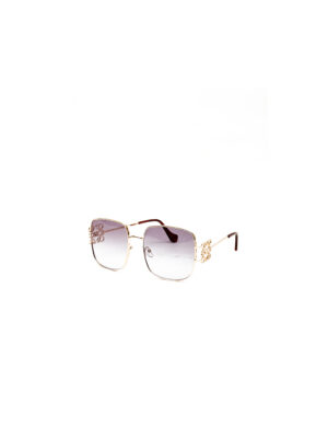 GOLD FLORAL DETAIL FRAME NAVY LENSE SUNNIES